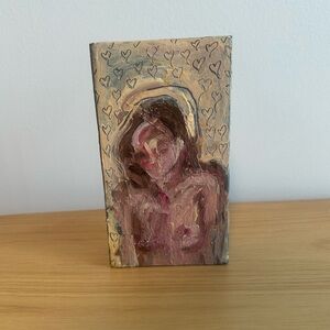 Original painting on a block of wood